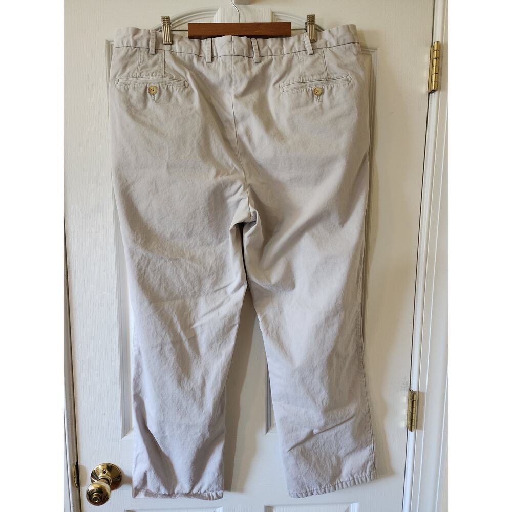Peter Millar Flat Front Chino Twill Pants 38x27 Pima Cotton Light Khaki Golf - Picture 2 of 6